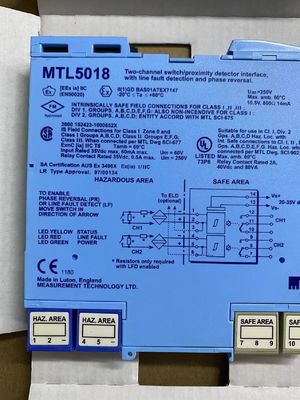 MTL5018 INTERFACE DE DETECTOR DE PROXIMIDADE/CHAVE DE DOIS CANAIS, COM DETECÇÃO DE FALHA DE LINHA E INVERSÃO DE FASE